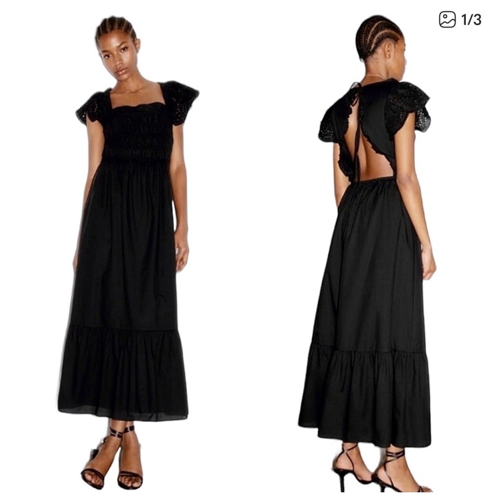 Zara Openwork Embroidered Dress